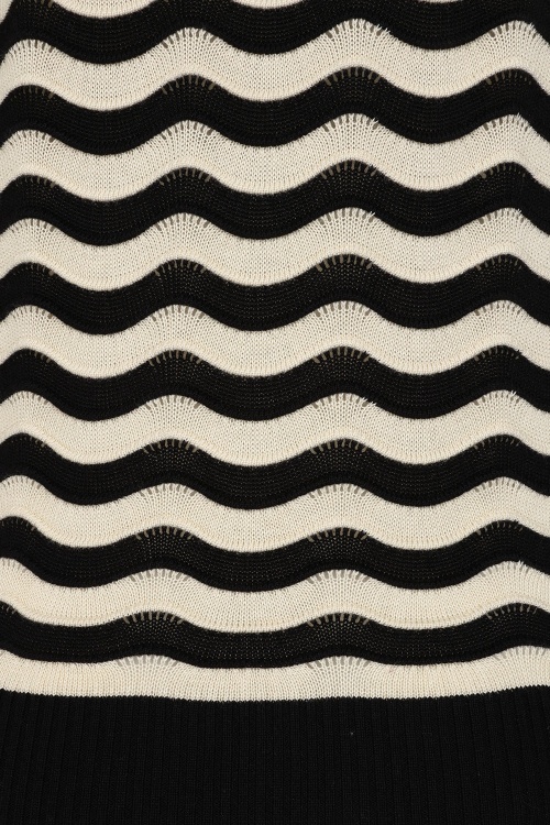 Banned Retro - Sweet Stripes Pullover in Black and Cream 5
