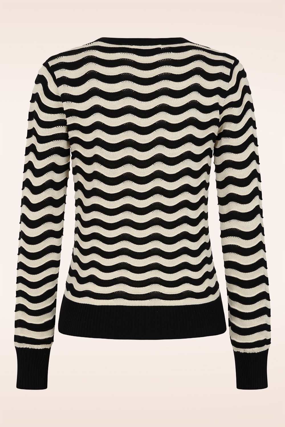 Banned Retro - Sweet Stripes Pullover in Black and Cream 3