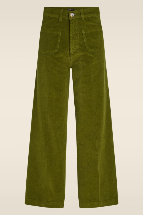 King Louie - Paige Pocket Feincord-Hose in Olivgrün 2