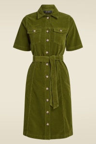 King Louie - Robe en velours milleraies Kate en vert Posey 2