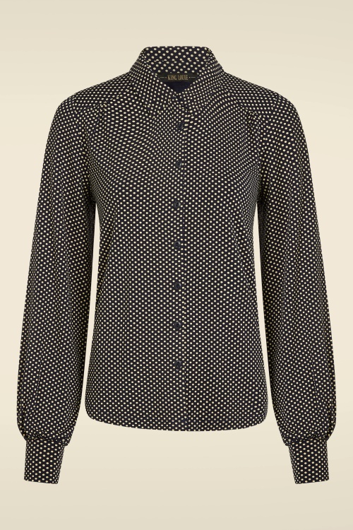 King Louie - Carina Piper Bluse in Tintenblau 2