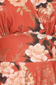 Vintage Chic for Topvintage - Exklusiv bei Topvintage ~ Caroline Oriental Floral Swingkleid in Rost-Orange 3