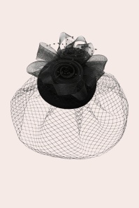 Banned Retro - Royal Bloom Fascinator in Schwarz 3