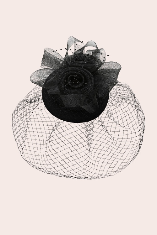 Banned Retro - Royal Bloom Fascinator in Schwarz 3