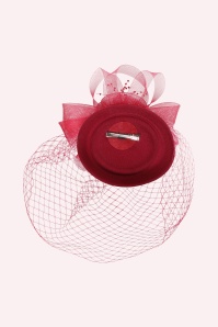 Banned Retro - Royal Bloom Fascinator in Raspberry Red  4