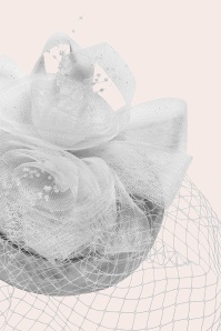Banned Retro - Royal Bloom Fascinator in Weiß 4