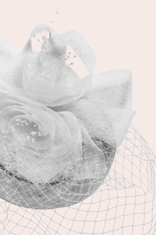 Banned Retro - Royal Bloom Fascinator in Weiß 4