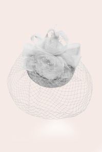 Banned Retro - Royal Bloom Fascinator in Weiß 3