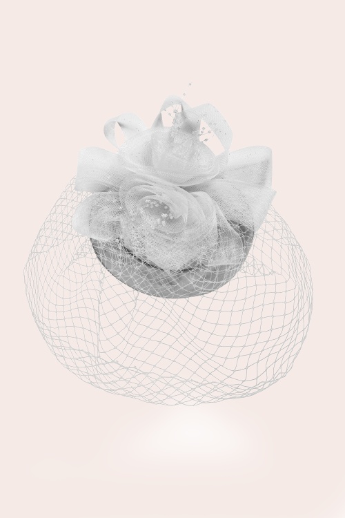 Banned Retro - Royal Bloom Fascinator in Weiß 3