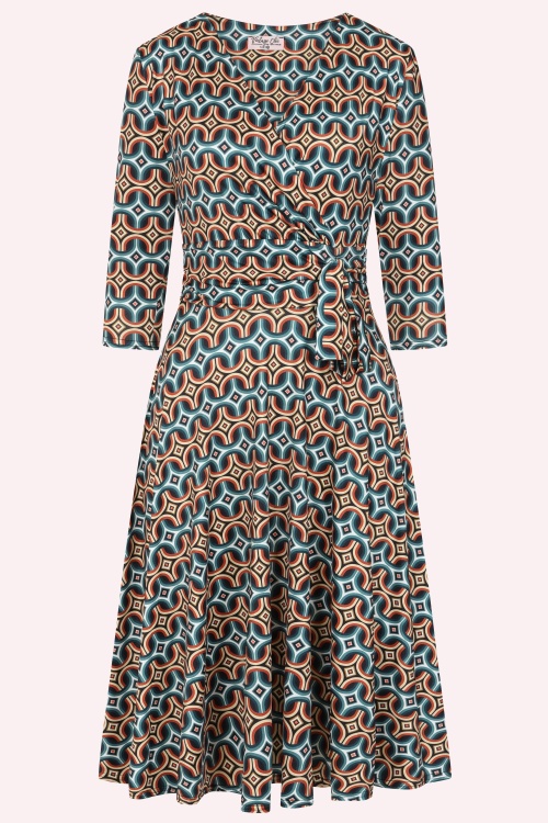 Vintage Chic for Topvintage - Topvintage exclusive ~ Aria Geo Swing Dress in Multi