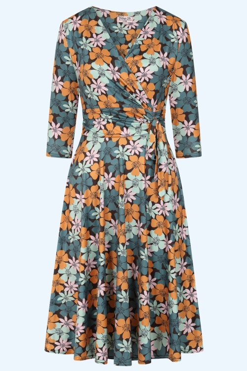 Vintage Chic for Topvintage - Topvintage exclusive ~ Aria Floral Swing Dress in Brown