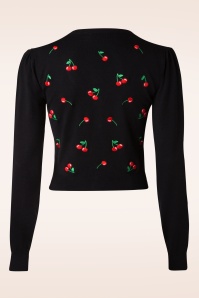 Banned Retro - Drive me Crazy Cherries Cardigan Années 50 en Noir 2