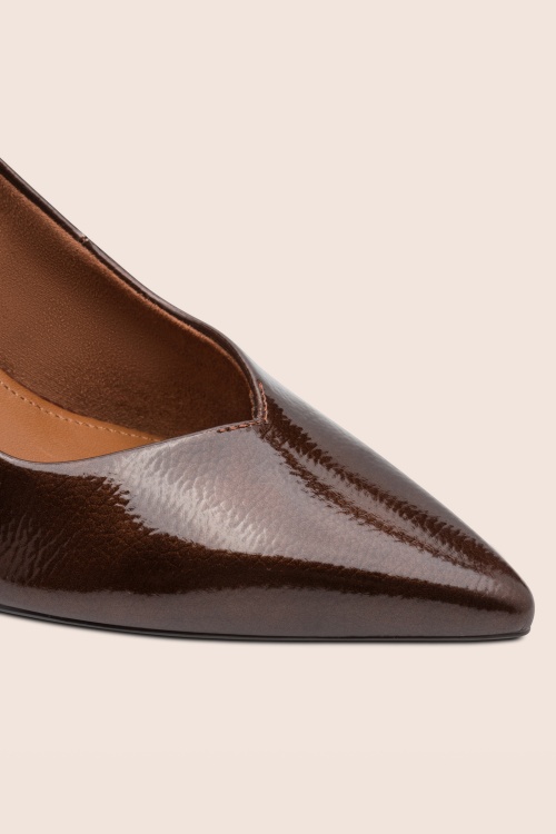 Tamaris - Point Made Glossy pumps in bruin 3