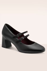 Tamaris - Double Take pumps van leder in zwart 2