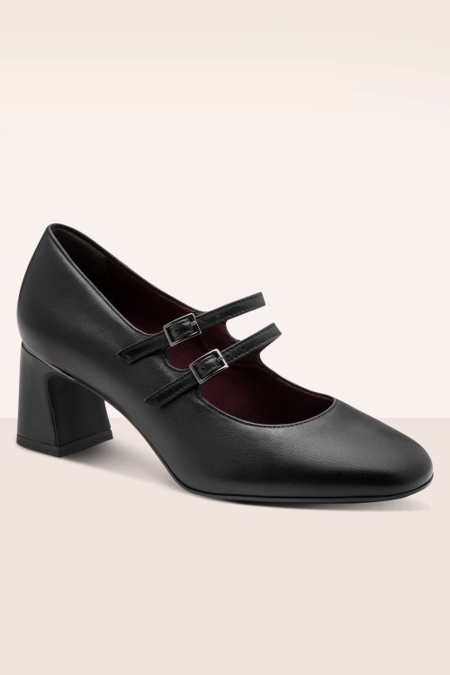 Tamaris - Double Take pumps van leder in zwart 2