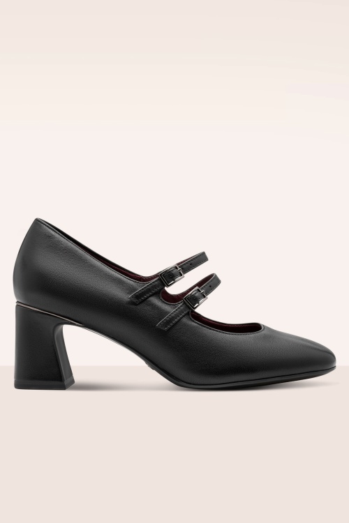 Tamaris - Double Take pumps van leder in zwart