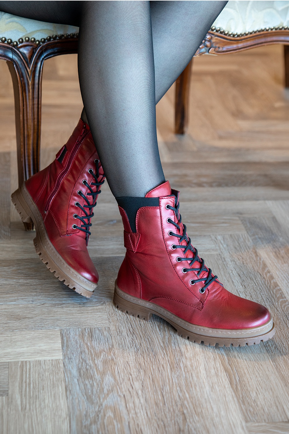 Miz Mooz - Adyson booties in rood 3