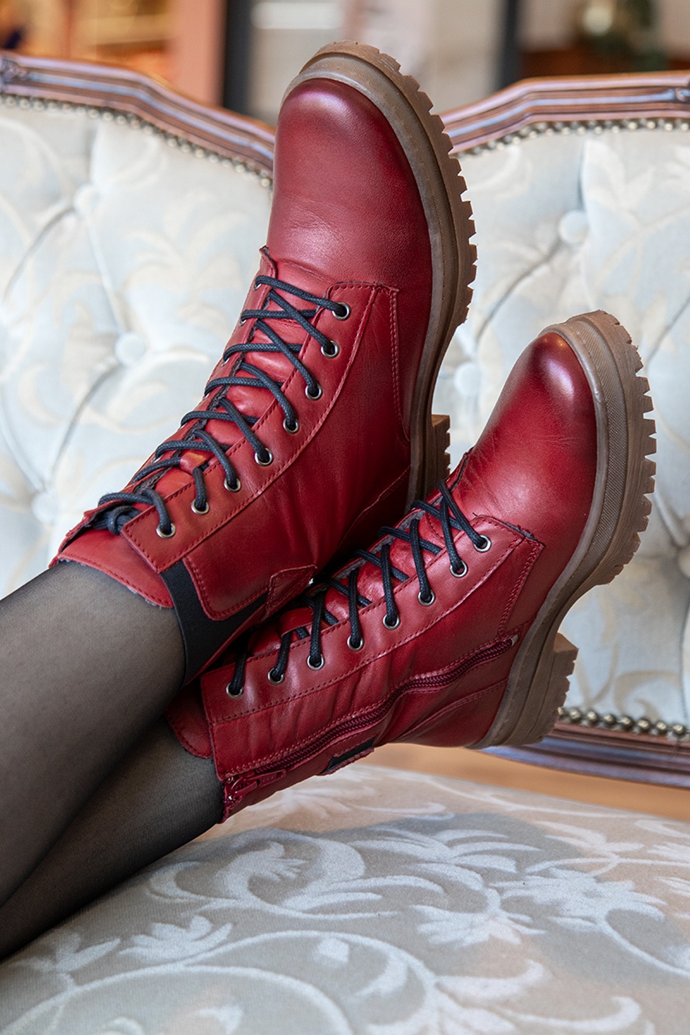 Miz Mooz - Adyson booties in rood 4