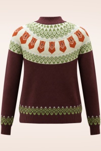 Pretty Vacant - Bear Fairisle gebreide trui in rum raison 2