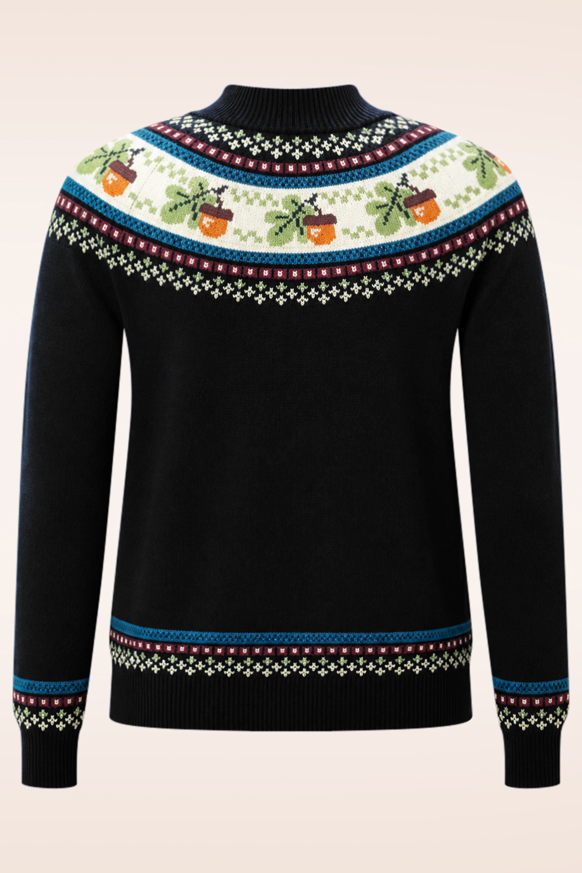 Pretty Vacant - Acorn Fairisle gebreide trui in zwart 2