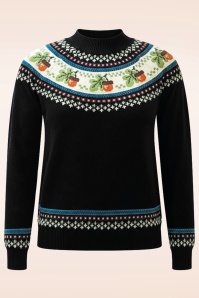 Pretty Vacant - Acorn Fairisle gebreide trui in zwart