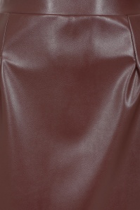 Vintage Chic for Topvintage - Topvintage exclusive ~ Edith Leather Look a-lijn rok in bruinrood 2