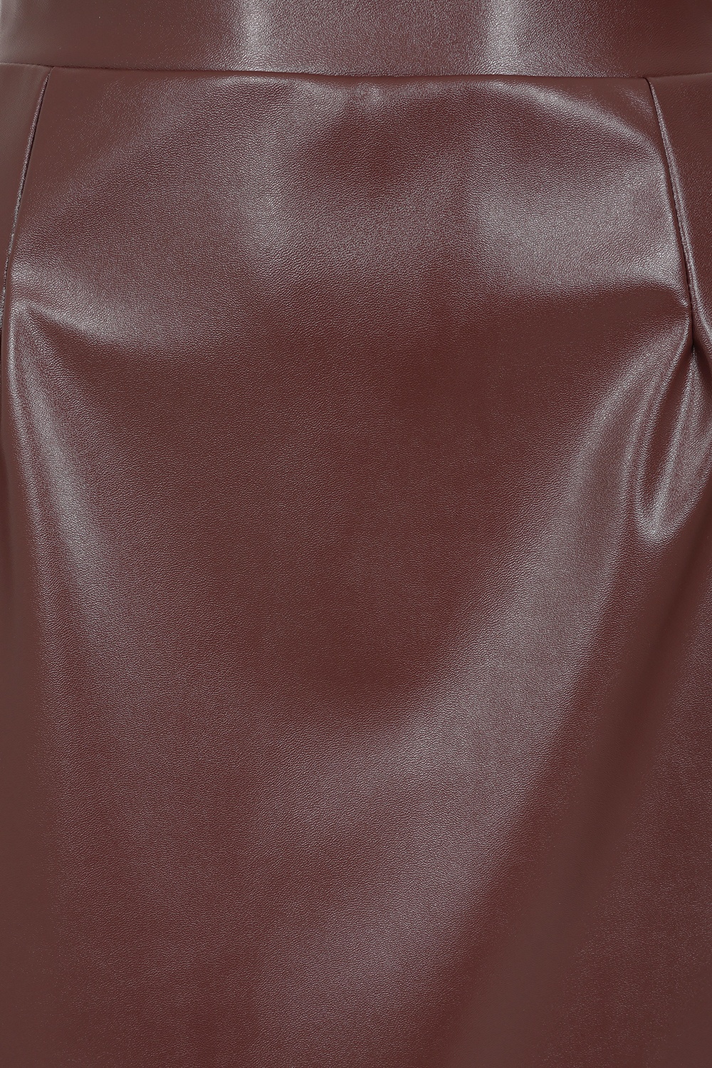 Vintage Chic for Topvintage - Topvintage exclusive ~ Edith Leather Look a-lijn rok in bruinrood 2