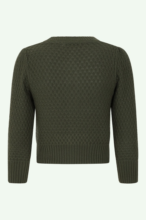 Banned Retro - Fara katoenen vest in olijfgroen 4