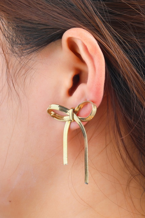 Day&Eve by Go Dutch Label - The Darling Bow oorbellen in goud