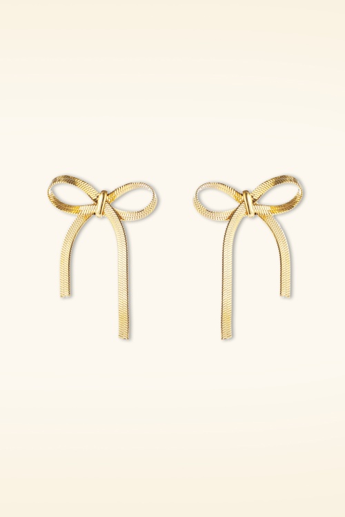 Day&Eve by Go Dutch Label - The Darling Bow oorbellen in goud 2
