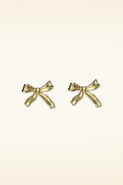 Day&Eve by Go Dutch Label - The Cute Bow Stud Earrings in Gold