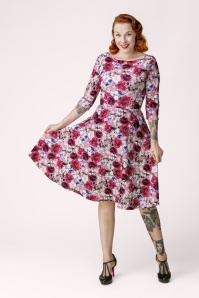 Vintage Chic for Topvintage - Topvintage exclusive ~ Tess Floral Swing Dress in Pink