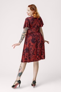Vintage Chic for Topvintage - Topvintage exclusive ~ Sadie Rose Cross Over Swing Dress in Red 3