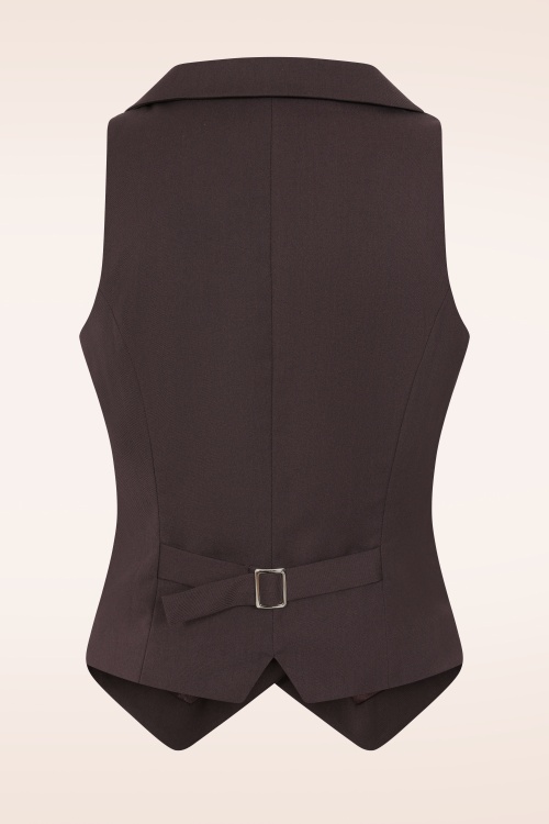Glamour Bunny Business Babe - Topvintage exclusive ~ Willow gilet in bruin 3