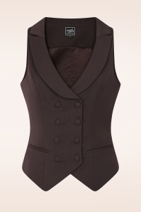 Glamour Bunny Business Babe - Topvintage exclusive ~ Willow gilet in bruin 2