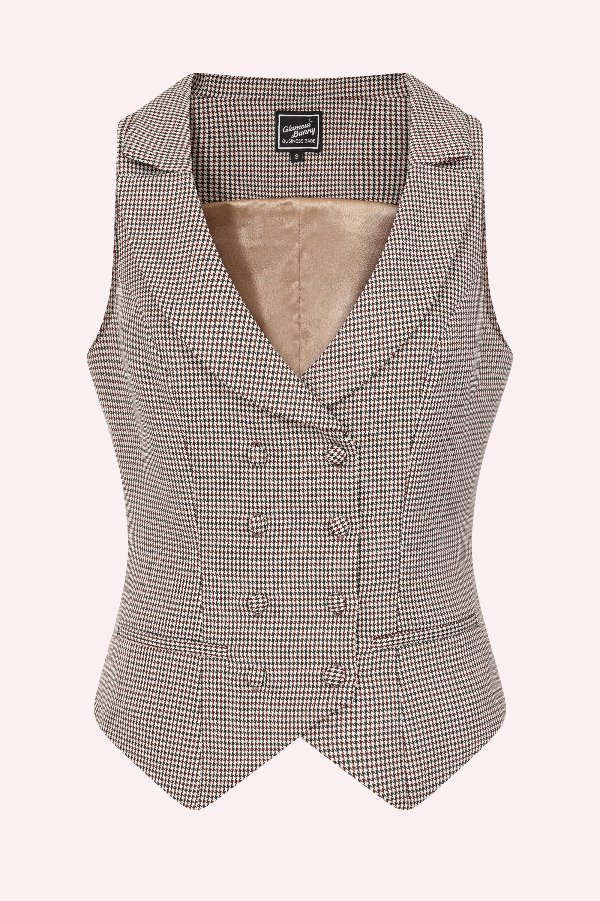 Glamour Bunny Business Babe - Topvintage exclusive ~ Willow gilet in pied de poule 2