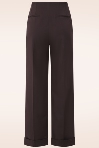 Glamour Bunny Business Babe - Exclusivité Topvintage ~ Pantalon habillé Diadora en marron 3