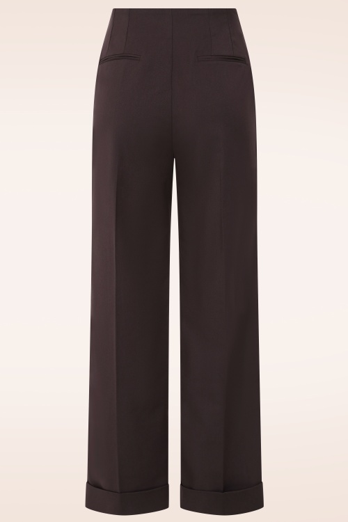 Glamour Bunny Business Babe - Exclusivité Topvintage ~ Pantalon habillé Diadora en marron 3