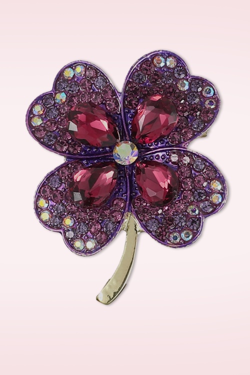 Day&Eve by Go Dutch Label - Purple Clover Brooch
