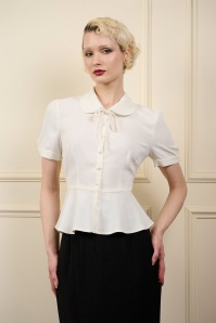 Banned Retro - Prue Bluse in Elfenbein