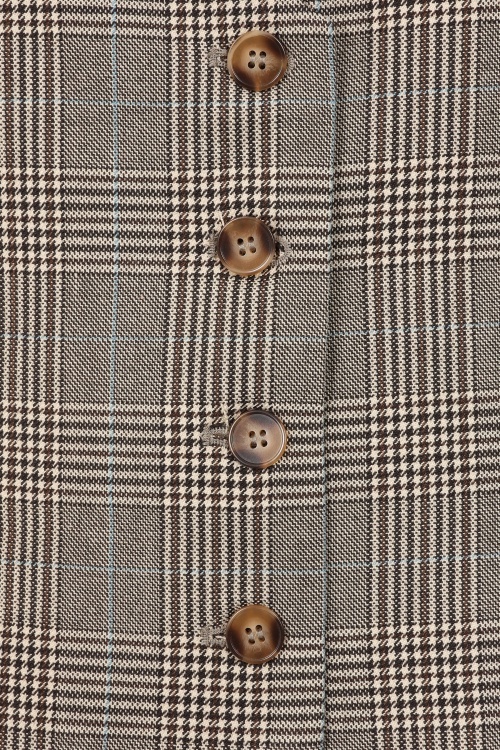 Banned Retro - Selma Prince Of Wales Waistcoat in Brown 3