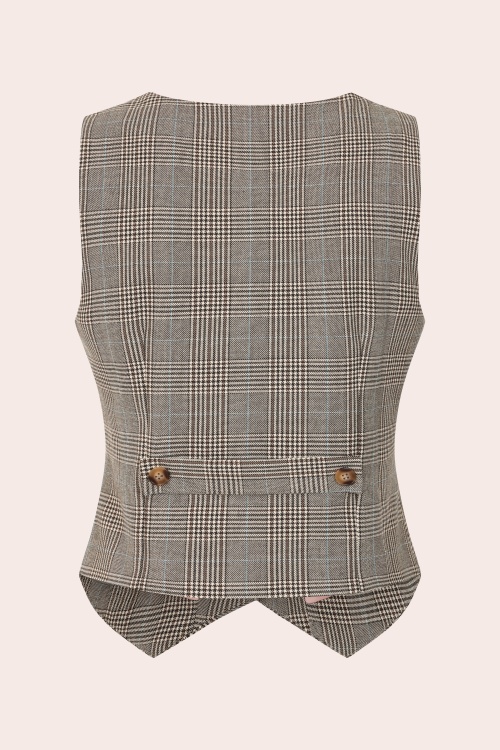 Banned Retro - Selma Prince Of Wales Waistcoat in Brown 5