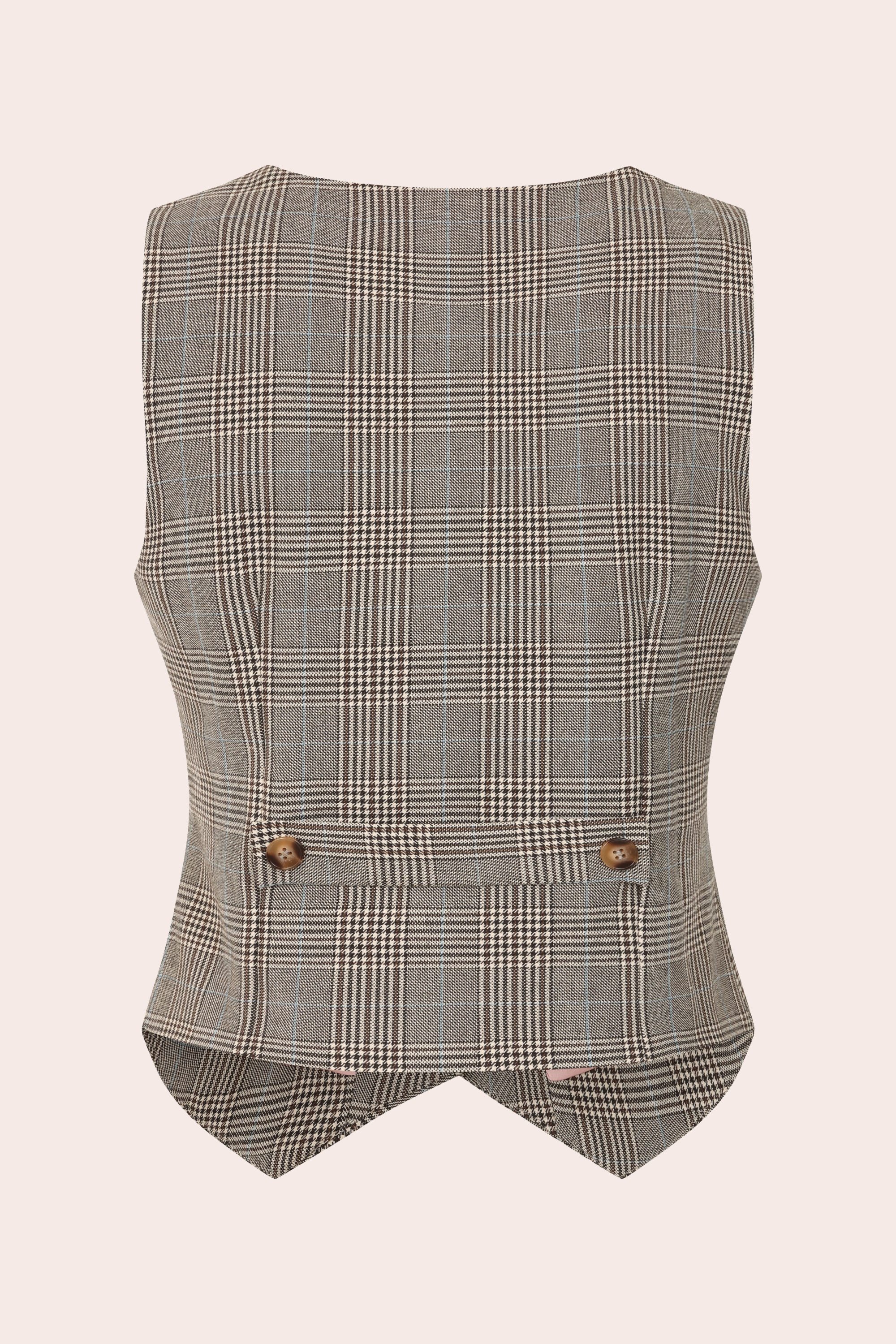 Banned Retro - Selma Prince Of Wales Waistcoat in Brown 5