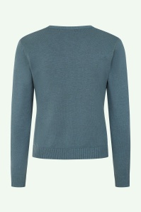 Banned Retro - Angela Bow Cardigan in Teal 4
