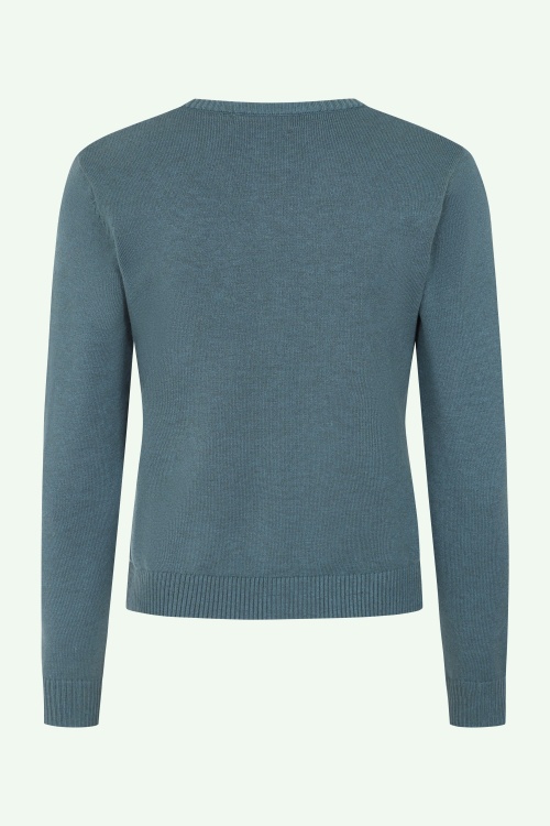 Banned Retro - Angela Bow Cardigan in Teal 4