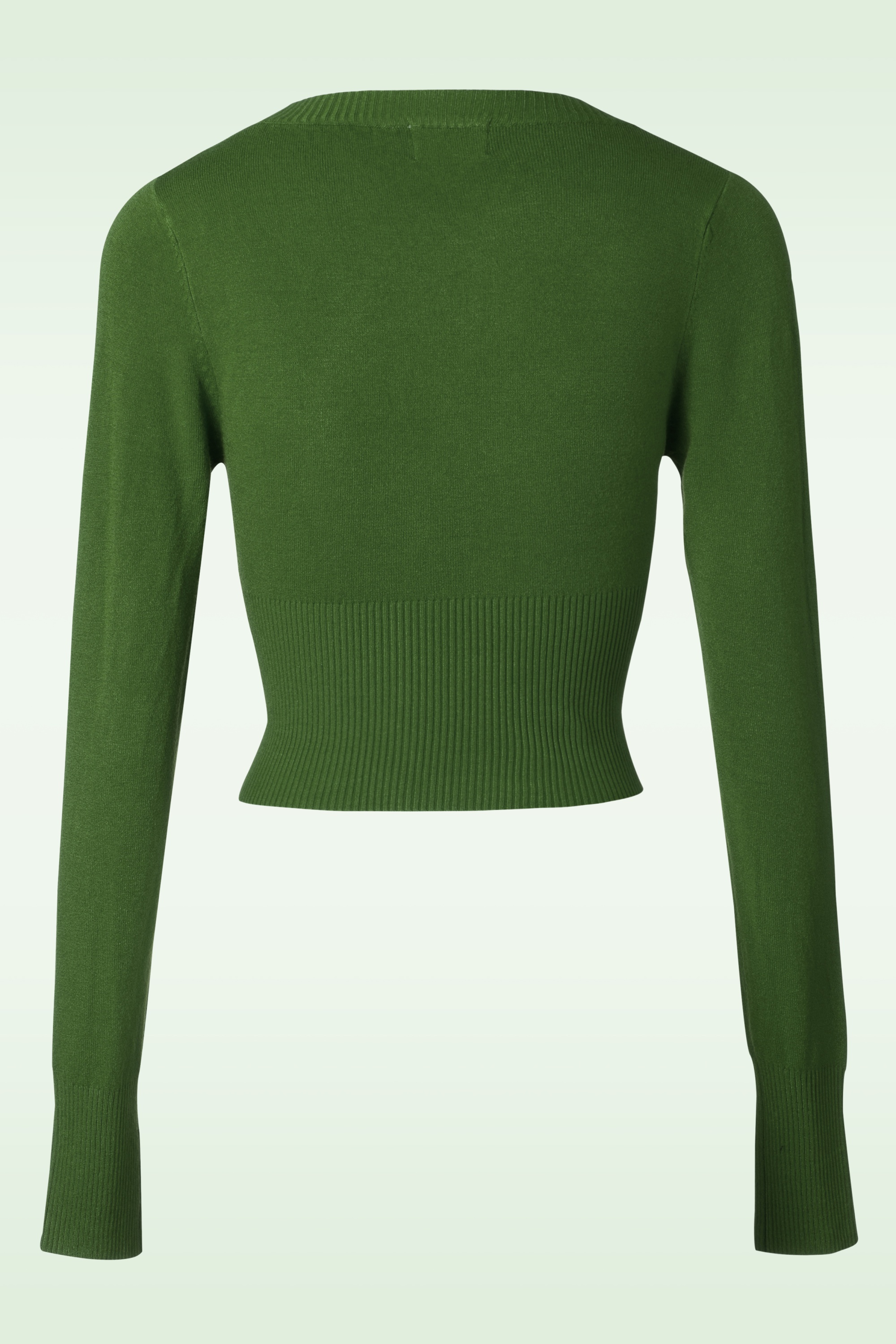 Banned Retro - 50s Lets Go Dancing Cardigan in Olive Green 3