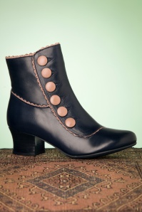Miz Mooz - 40s Fido Leather Ankle Booties in Dark Denim 2