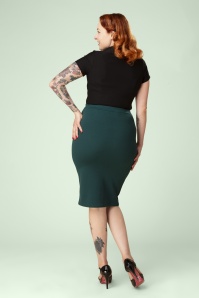 Vintage Chic for Topvintage - Topvintage exclusive ~ Bella midi rok in bosgroen 3