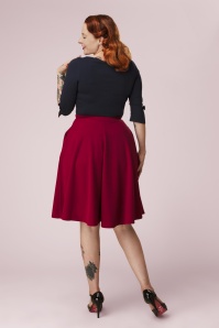 Vintage Chic for Topvintage - Exclusivité Topvintage ~ Jupe swing Sheila en bordeaux 3