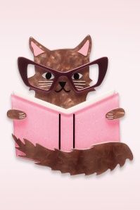 Erstwilder - Broche Puss in Books 